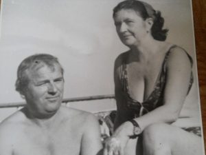 Alături de cea de-a doua soţie, Verona, la mare, în anii 70